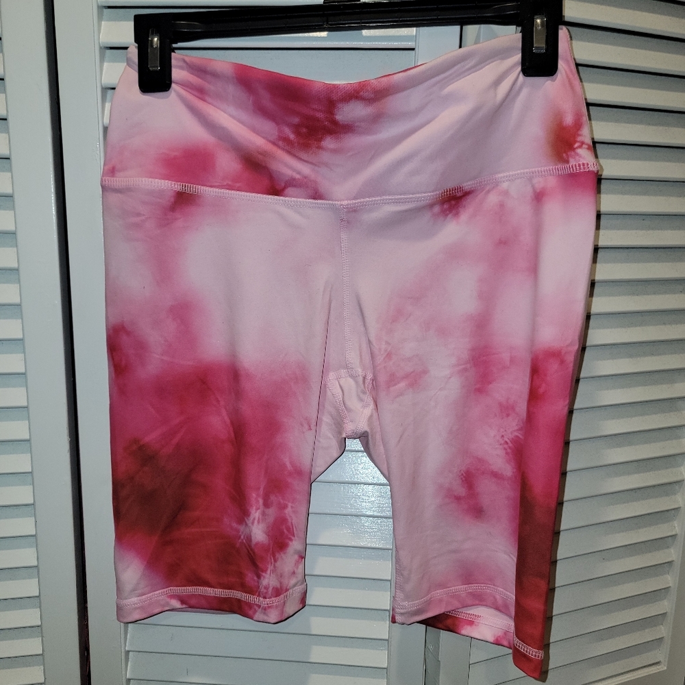 PINK tie dye biker shorts